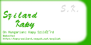 szilard kapy business card